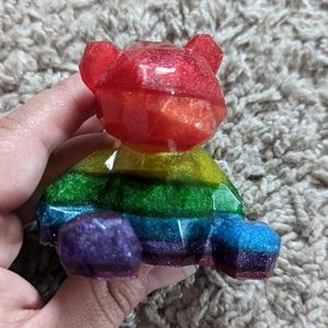 Rainbow gem resin bear